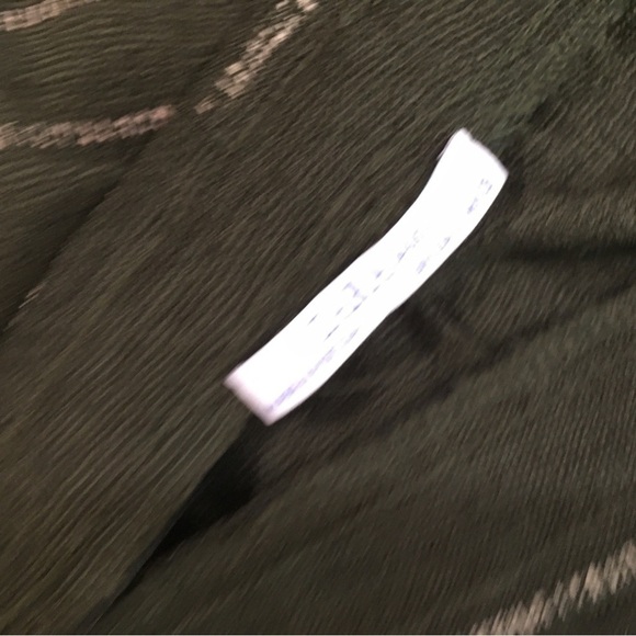 Zara Basic Wide Legged Pants Size Small 4 Olive Green w/S stripes Sheer - Picture 5 of 5